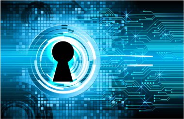 Sayısal arkaplan ve siber güvenlik konusunda kapatılmış asma kilit