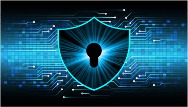 Sayısal arkaplan ve siber güvenlik konusunda kapatılmış asma kilit