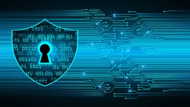 Sayısal arkaplan ve siber güvenlik konusunda kapatılmış asma kilit