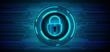 Sayısal arkaplan ve siber güvenlik konusunda kapatılmış asma kilit