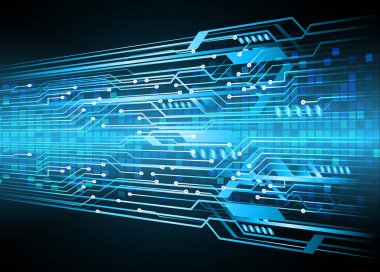 Mavi siber devre gelecekteki teknoloji konsepti