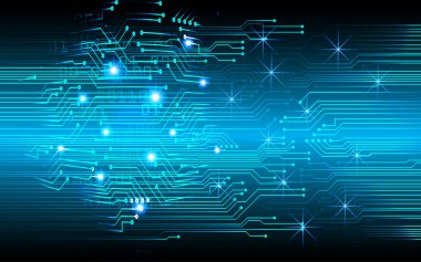 Mavi siber devre gelecekteki teknoloji konsepti