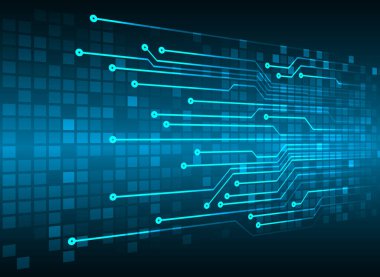 Mavi siber devre gelecekteki teknoloji konsepti