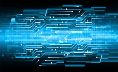 Mavi siber devre gelecekteki teknoloji konsepti