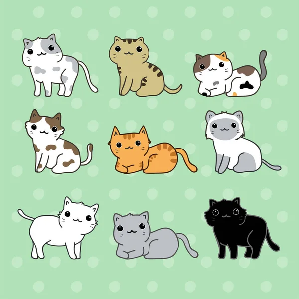 Lindo Gatos Vector Conjunto — Vector de stock