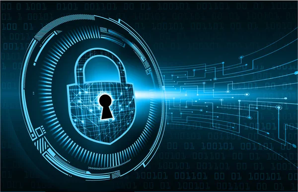 Padlock Tertutup Pada Latar Belakang Digital Keamanan Cyber - Stok Vektor