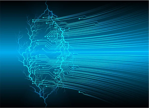 ブルーサイバー回路の未来技術コンセプト背景 — ストックベクタ