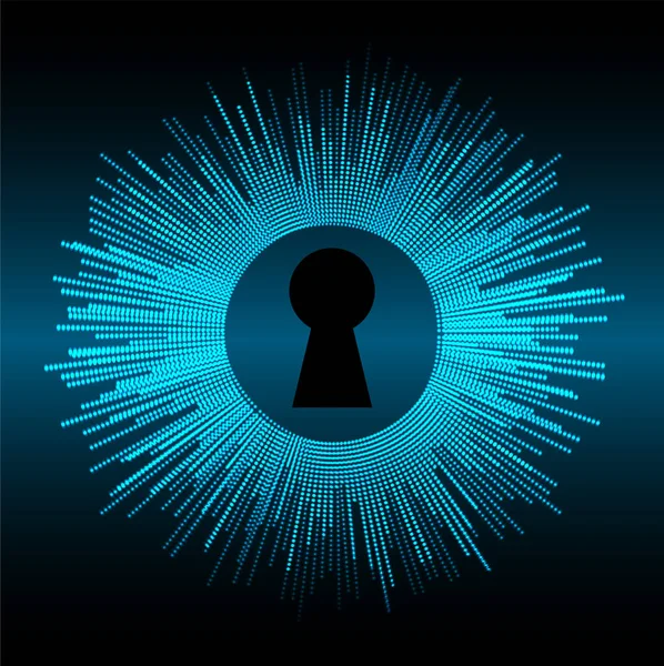 Gesloten Hangslot Digitale Achtergrond Cyber Security — Stockvector
