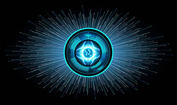 Cyber Circuit Oeil Bleu Technologie Future Concept Arrière Plan — Image vectorielle