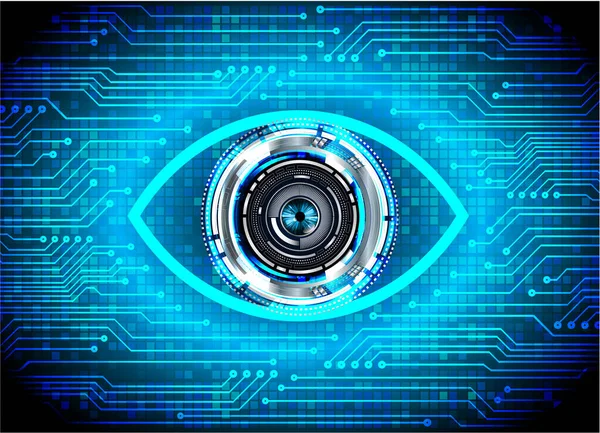 Blue Eye Cyber Circuito Futuro Concetto Tecnologia Sfondo — Vettoriale Stock