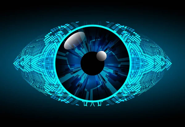 Oko Cyber Obwodu Przyszłości Technologii Tło — Wektor stockowy