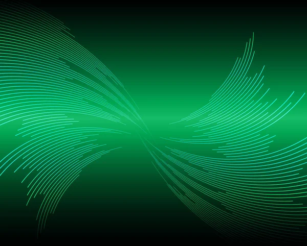 抽象的な波と緑の背景 — ストックベクタ