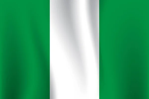 Флаг Нигерии Размахивающий Ветром — стоковый вектор