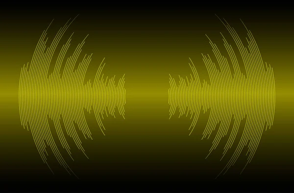 Ondas Sonoras Oscilantes Luz Azul Oscura — Vector de stock