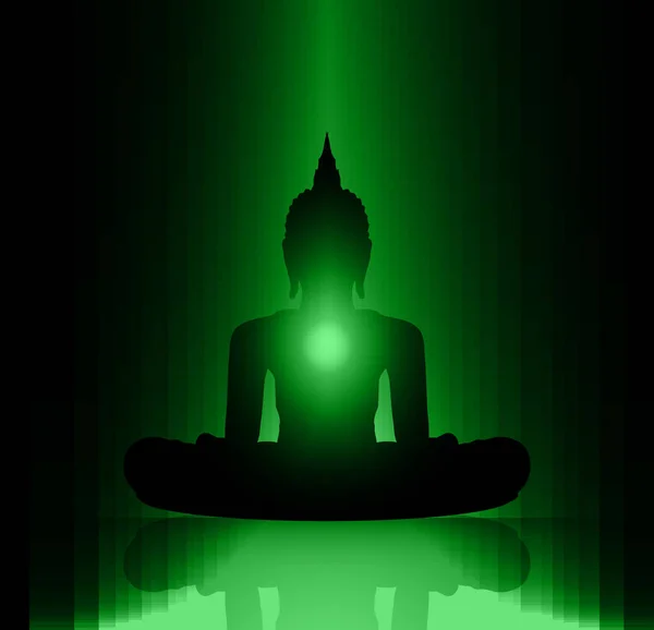 Silhouette Bouddha Position Lotus — Image vectorielle