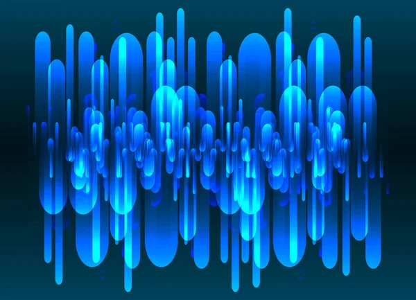 Abstract Blue Background Waves Dots — Stock Vector