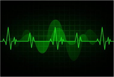 Siyah arkaplanda kalp atışı çizgisi