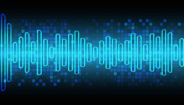 Ses dalgaları dalgalanan koyu mavi ışık