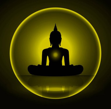 Meditasyon silueti. vektör illüstrasyonu