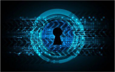 Sayısal arkaplan ve siber güvenlik konusunda kapatılmış asma kilit