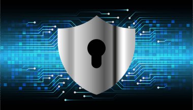 Sayısal arkaplan ve siber güvenlik konusunda kapatılmış asma kilit