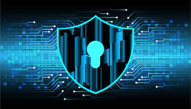 Sayısal arkaplan ve siber güvenlik konusunda kapatılmış asma kilit