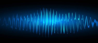 Ses dalgaları dalgalanan koyu mavi ışık