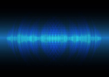 Ses dalgaları dalgalanan koyu mavi ışık