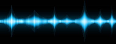 Ses dalgaları dalgalanan koyu mavi ışık