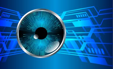 Mavi göz siber devre gelecekteki teknoloji konsepti