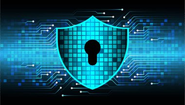 Sayısal arkaplan ve siber güvenlik konusunda kapatılmış asma kilit