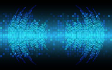 Ses dalgaları dalgalanan koyu mavi ışık