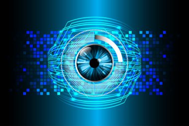 Mavi göz siber devre gelecekteki teknoloji konsepti