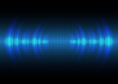 Ses dalgaları dalgalanan koyu mavi ışık
