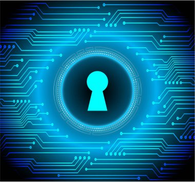 Sayısal arkaplan ve siber güvenlik konusunda kapatılmış asma kilit