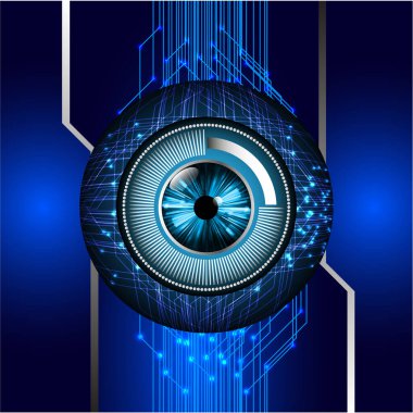 Mavi göz siber devre gelecekteki teknoloji konsepti