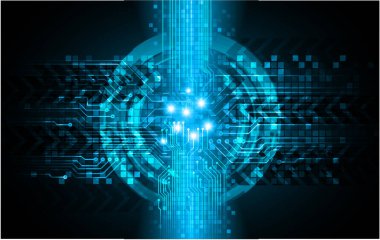 Mavi göz siber devre gelecekteki teknoloji konsepti