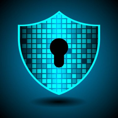 Sayısal arkaplan ve siber güvenlik konusunda kapatılmış asma kilit