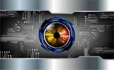 Mavi göz siber devre gelecekteki teknoloji konsepti