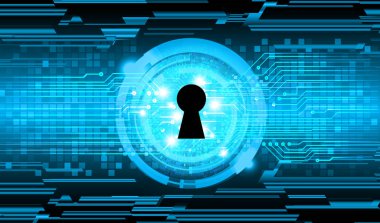 Sayısal arkaplan ve siber güvenlik konusunda kapatılmış asma kilit