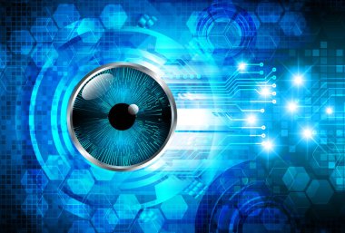 Mavi göz siber devre gelecekteki teknoloji konsepti