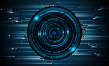 Mavi göz siber devre gelecekteki teknoloji konsepti