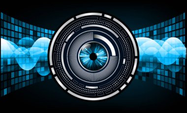 Mavi göz siber devre gelecekteki teknoloji konsepti