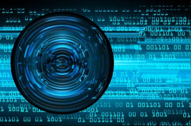 Mavi göz siber devre gelecekteki teknoloji konsepti