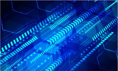 Mavi siber devre gelecekteki teknoloji konsepti