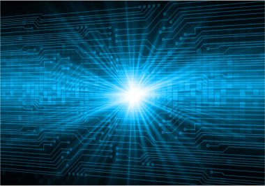 Mavi siber devre gelecekteki teknoloji konsepti