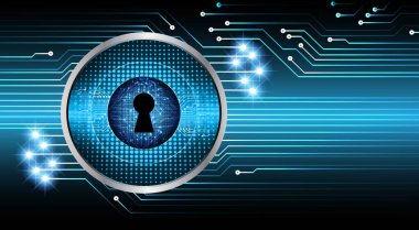 Sayısal arkaplan ve siber güvenlik konusunda kapatılmış asma kilit