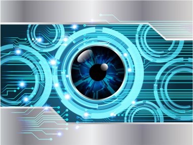 Mavi göz siber devre gelecekteki teknoloji konsepti