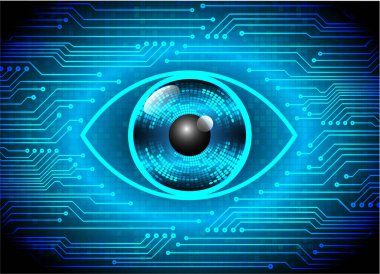 Mavi göz siber devre gelecekteki teknoloji konsepti