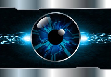 Mavi göz siber devre gelecekteki teknoloji konsepti